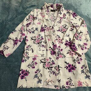 Worthington Purple and White Floral Blazer Size L